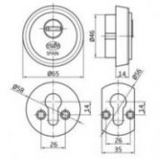 ESCUDO CERRADURA AMIG MOD. 30 LATON CROMADO 65 CM