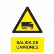 SEÑAL PVCEL SALIDA CAMIONES #40X30