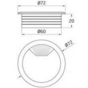 TAPON PASACABLES 140 AMIG Ø60X20 MM GRIS