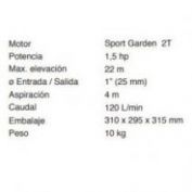 MOTOBOMBA SPORT GARDEN #ST 10A SP 1"1.5 H