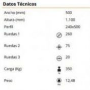 CARRETILLA R. MACIZA Hº GAYNER#CR-H350/PG