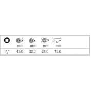 CABEZA DINAMOM. WERA #7772 A 9X12 MM 1/4