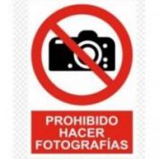 SEÑAL PVCEL PROHIBIDO CAMARAS FOTOGRAFICAS  #40X30