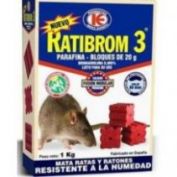 RATICIDA RATIBROM-3 PARAFINA BLOQUES #150 GRS. 