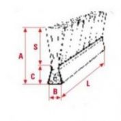 CEPILLO STRIP #B5 H50 + GUIA CEPILLO STRIP ALUM.#B5 L3000 MM.
