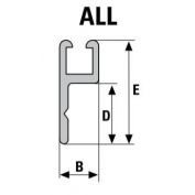 CEPILLO STRIP #B5 H32 + GUIA CEPILLO STRIP ALUM.#B5 90º L3000 MM.