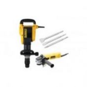 KIT DEWALT MARTILLO DEMOLEDOR + AMOLADORA 800W + JUEGO PUNTEROS Y CINCELES SDS MAX
