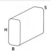 TUBO RECTANGULAR PVC BLANCO 1 MT #20X10