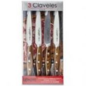 JUEGO 4 CUCHILLOS CHULETEROS 3 CLAVELES #11,5 