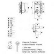 CERRADURA SOBREPONER FAC #S-90 IZDA DORADA
