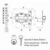 CERROJO NIQUEL 301-R FAC # 80 BOMB.120
