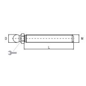 CAÑA ROSCADA P/PIE NIVELADOR INOX #10X90