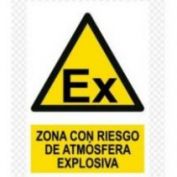 SEÑAL PVCEL PELIGRO ATMOSFERAS EXPLOSIVAS #40X30
