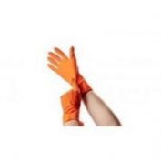 GUANTES DESECHABLES NITRILO GRIP 8,5 GR VALSUR NARANJA CAJA 50 UND