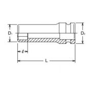 LLAVE VASO IMPACTO L 6C 25 KOKEN 1/2 #MM