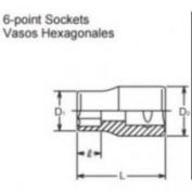 LLAVE VASO 6C  5 KOKEN 1/4 PULGADAS