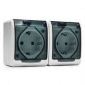 DOBLE BASE TT LATERAL ESTANCO 16A-250V BL FAMATEL