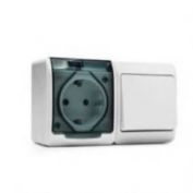 CONMUTADOR + BASE TT ESTANCO 16A-250V BL FAMATEL