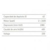 ASPIRADOR POLVO Y LIQUIDO SINEX WINDLY 2.600 W 62 LT