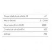 ASPIRADOR POLVO Y LIQUIDO SINEX WINDLY 3.600 W 62 LT