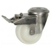 RUEDA TT INOX 80X32 NYLON FRENO GIRATORIA 