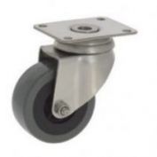 RUEDA TT INOX 50X22 GOMA GRIS GIRATORIA PLACA