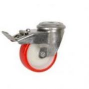 RUEDA TT INOX 125X35 NYLON POLIURETANO FRENO GIRATORIA 