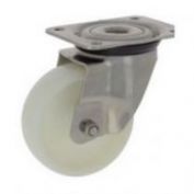 RUEDA TT INOX 100X32 NYLON GIRATORIA PLACA
