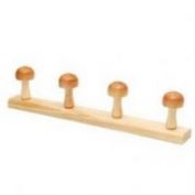 PERCHA MADERA 4 POMOS #BARNIZADA