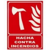 SEÑAL PVC F/R HACHA C/INCENDIOS #40X30