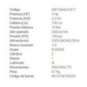 COMPRESOR AIRUM #B-2800B/100E CM3