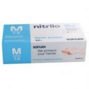 GUANTES DESECHABLES NITRILO 9 GR LARGO AZUL CAJA 50 UND