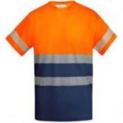 CAMISETA AV M/C B.SEGMENTADAS ROLY TAURI 9317 MARINO-NARANJA