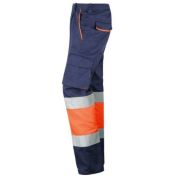 PANTALON AV MULTIBOLSILLOS WORKO WR 152 MARINO-NARANJA