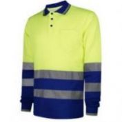POLO PIQUE AV MANGA LARGA COMBINADO WORKO WR 2 302 AMARILLO-AZULINA