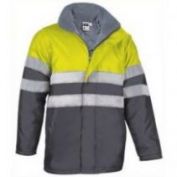 PARKA AV IMPERMEABLE CAPUCHA VALENTO TRAFFIC AMARILLO-GRIS CARBON
