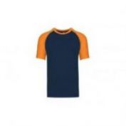 CAMISETA BEISBOL M/C HOMBRE K330 MARINO-NARANJA
