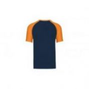 CAMISETA BEISBOL M/C HOMBRE K330 MARINO-NARANJA