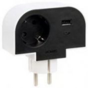 ADAPTADOR ENCHUFE GIRATORIO SIMON + USB + USB-C 30W