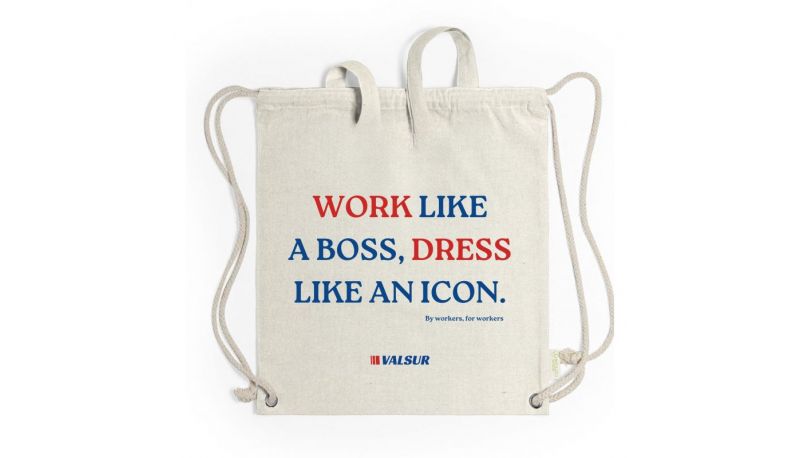 BOLSA MOCHILA VALSUR BY WORKERS FRASE #380X420 MM