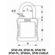 CANDADO IFAM SF40 PL ARCO LARGO NYLON