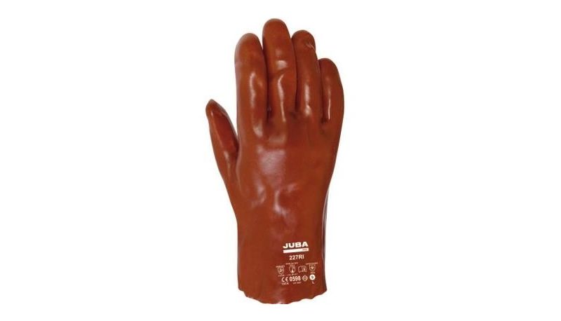 GUANTES PVC ROJOS D/CAPA JUBA 4121X #227 RI 8.5/9