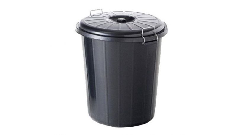 CUBO BASURA C/TAPA MAYA #90 L. NEGRO