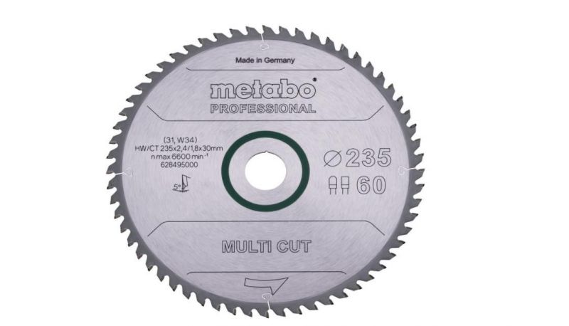 DISCO SIERRA METABO #MULTI CUT PROF 235X2,6/1,8X30 Z60