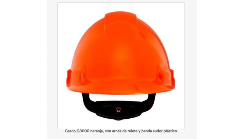 CASCO C/ARNES RULETA 3M #NARANJA G3000NUV-OR