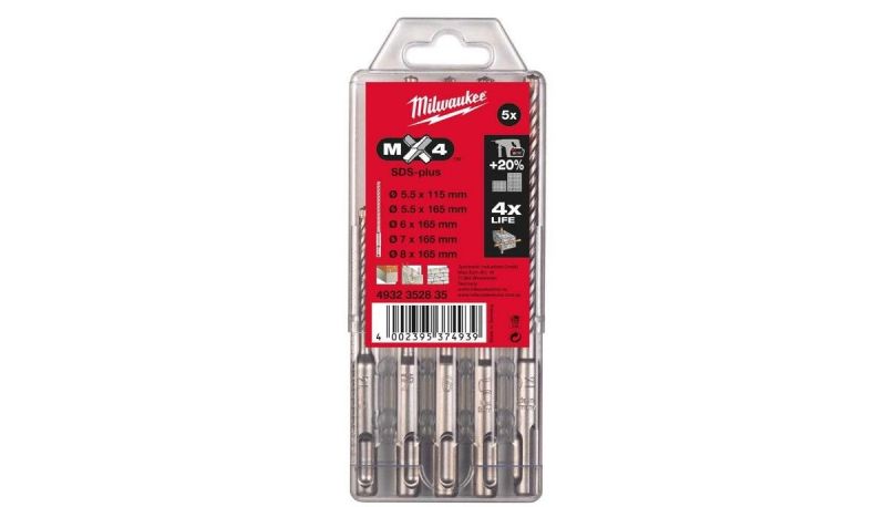 JUEGO BROCAS SDS PLUS MX4 MILWAUKEE #5 P GB