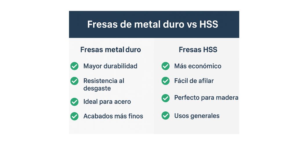 diferencias fresa HSS y metal duro
